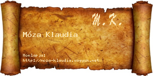 Móza Klaudia névjegykártya